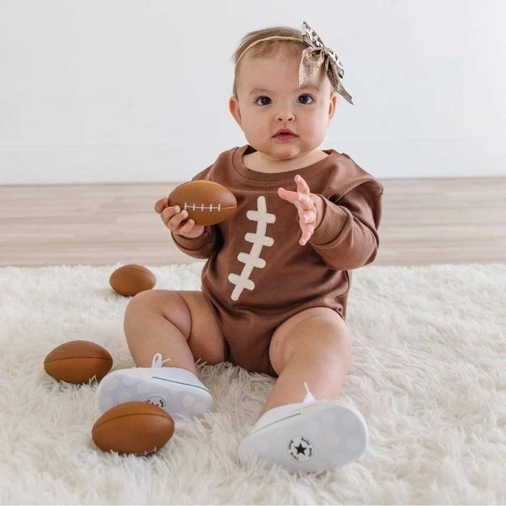 Sweet Wink Football Patch Long Sleeve Romper 0-3 months